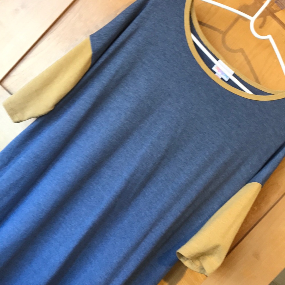Lulu Roo Irma blue and gold/mustard